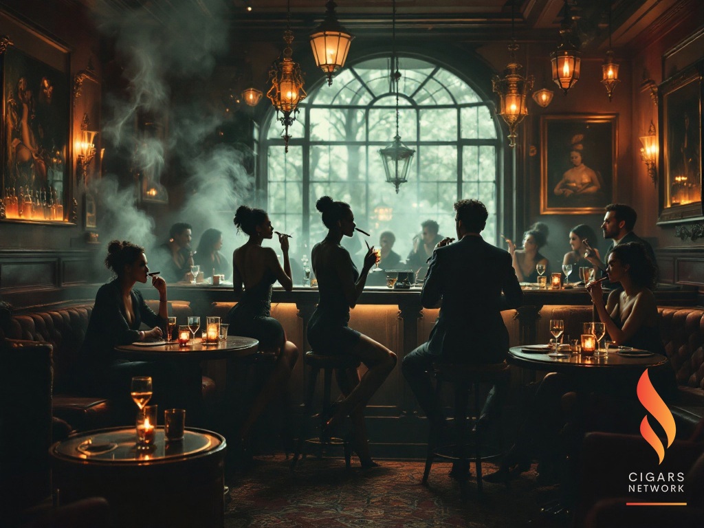 femmes de dos fumant le cigare